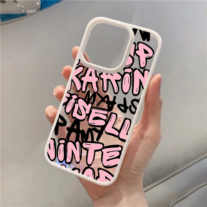 Clear Silicone Phone Case with Black Lettering – Elegant and Durable Protection
