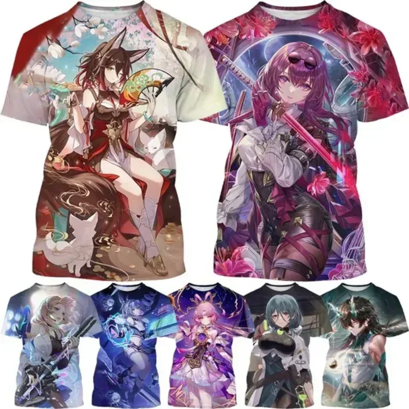 

Honkai Star Rail Anime T-shirt Street Unisex Tops Tees Harajuku Oversized T Shirt Cosplay Men's Clothing Haikyuu T-shirt for Men