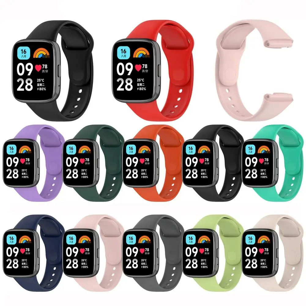 

Replacement Silicone Strap Soft Smart Watchband Wristband Accessories Watch Bracelet Redmi Watch 3 Active