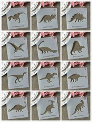 12Pcs/Set 13cm Dinosaur 12 Collection DIY Layering Stencils Painting Scrapbook Coloring Embossing Album Decorative Template