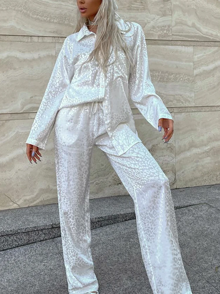 

Linad Fashion Women's Home Clothes 2 Piece Sets Loose Long Sleeve Sleepwear Female Casual Trouser Suits 2023 Autumn Nightwear