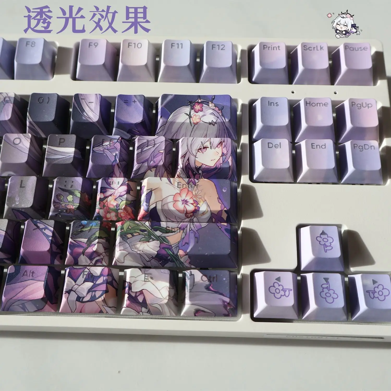 Keycap Honkai: Star Rail Sparkle thick PBT xuyên led in dyesub 5 mặt