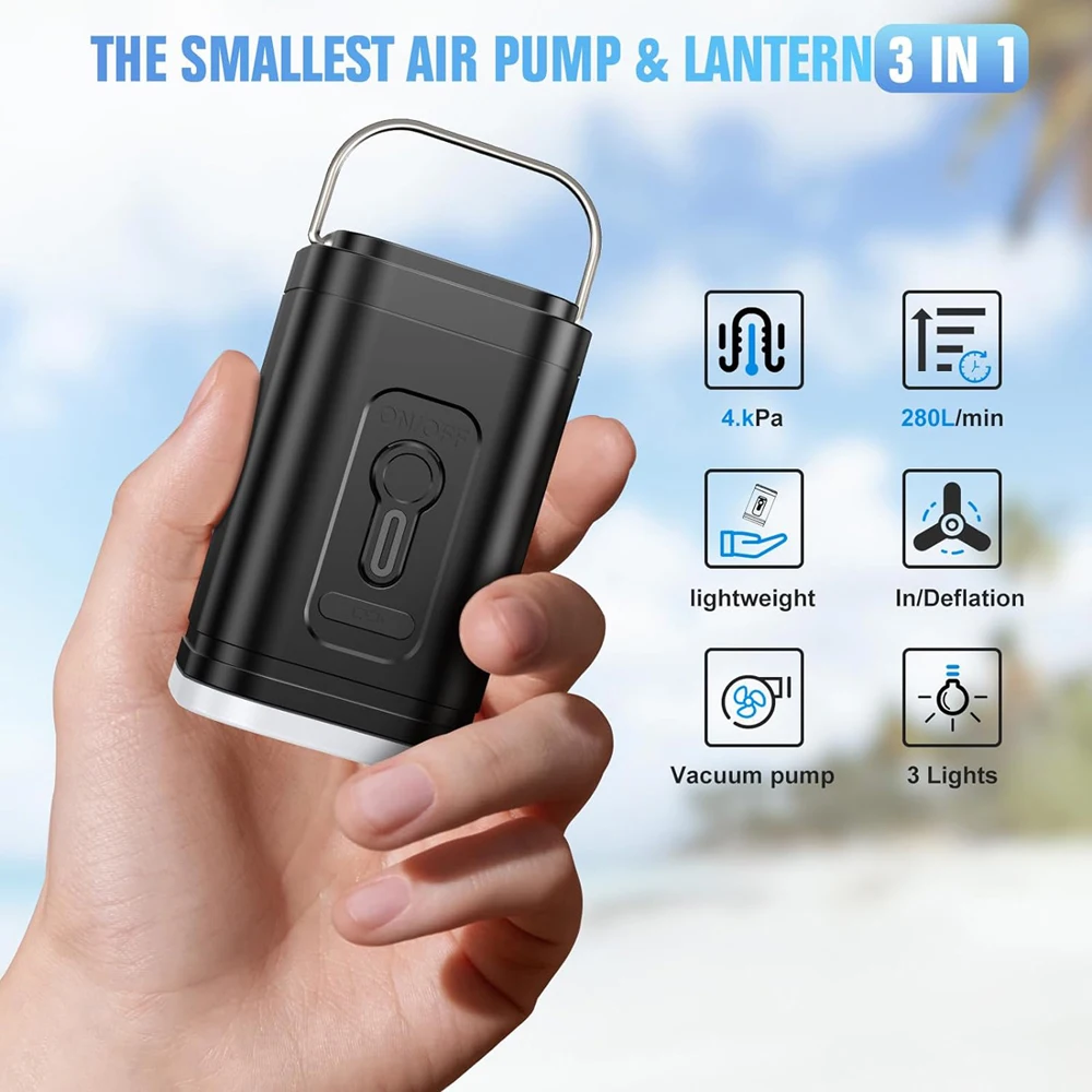 Electric Air Pump Portable Wireless Air Compressor Inflator/Deflator Pumps for Inflatable Cushions Beds Boat Swimming Ring Air Pump