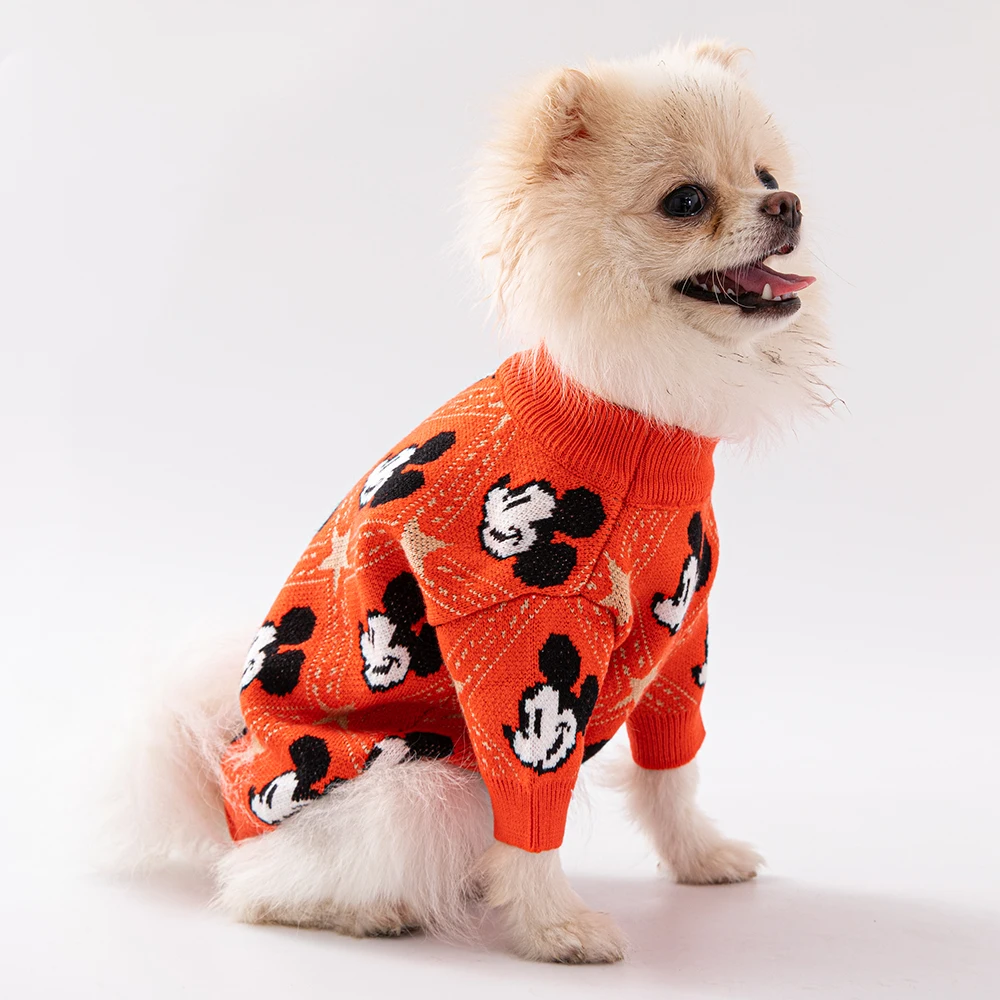 Disney Pullover Dog Sweater Mickey Mouse Pet Clothing Cotton Thickened Warm Winter Dog Coat 1