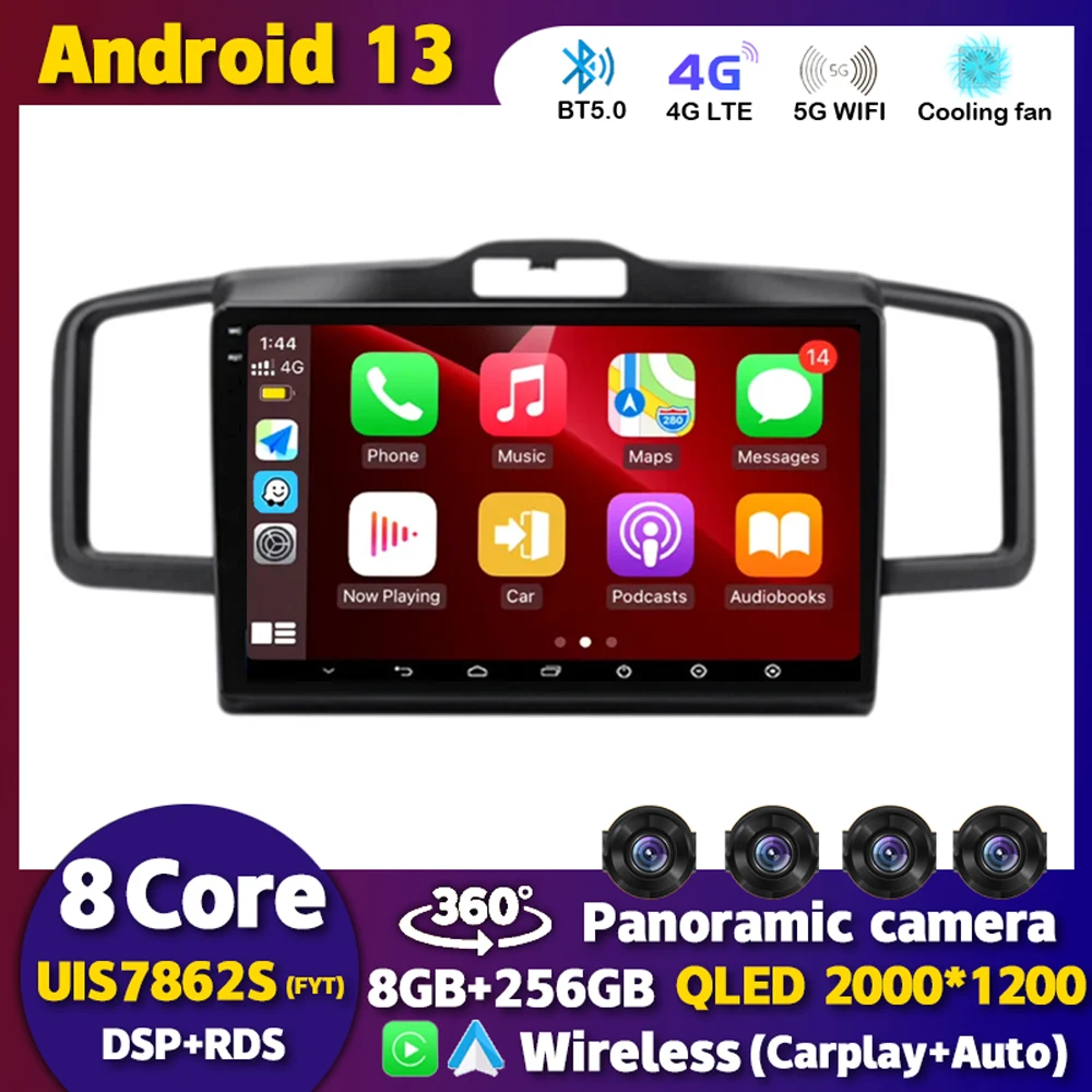 

Android 13 Carplay Auto WIFI+4G For Honda Freed 1 2008 - 2016 Car Radio Multimedia Video Player Navigation GPS Stereo 360 Camera