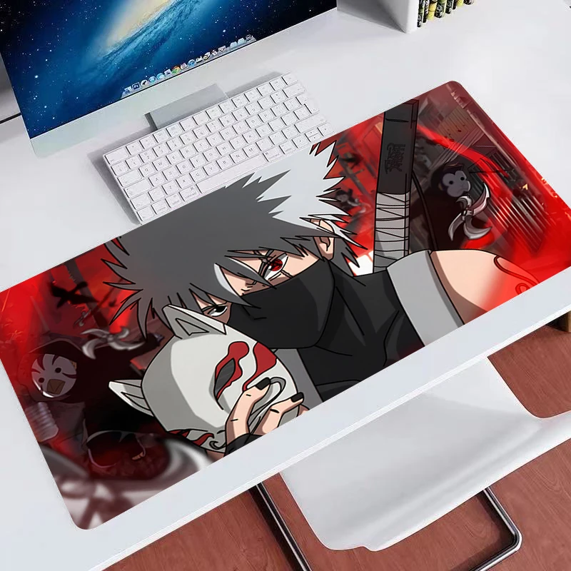 Large Gaming Mousepads N-narutoS Kakashi Hatake Computer Soft Mousepad 900x400 Desk Pads For PC Keyboard Mats non-slipTable Rug 6