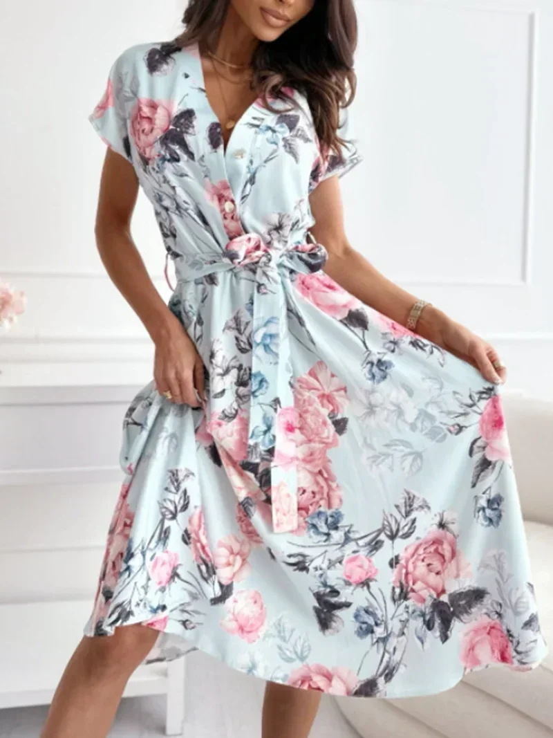 Bellina - Summer Dress with Flower Print