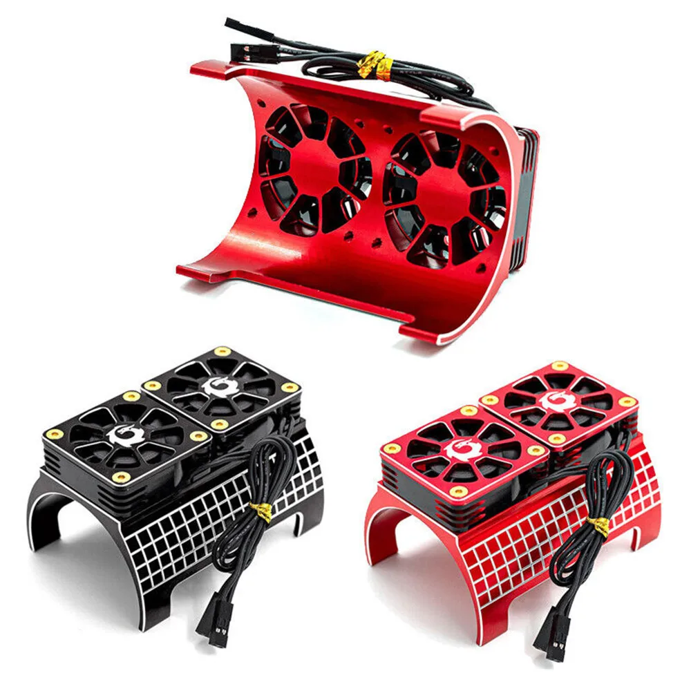 

For Traxxas X-Maxx 1/5 RC Car Motor Cooling Fan Metal Motor Cover Heatsinks Brushless Motor Radiator Dual High Speed Cooling Fan
