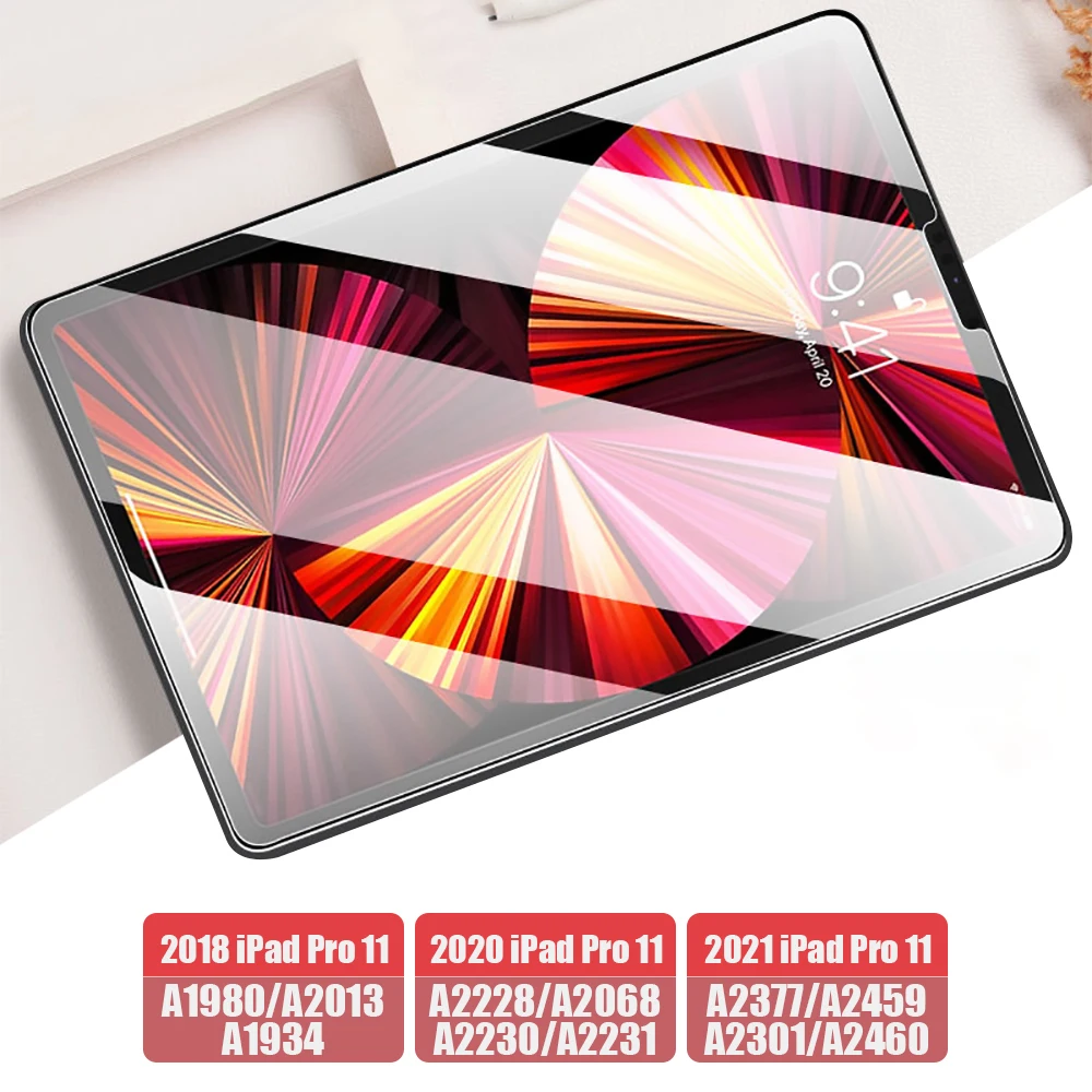 2Pcs Tempered Glass For 2021 iPad Pro 11 2020 iPad 10.2 Air 3 10.5 Air 4 5 10.9 Screen Protector For 9.7 iPad 5 6th Gen Mini 5 6 lap pillow for tablet Tablet Accessories