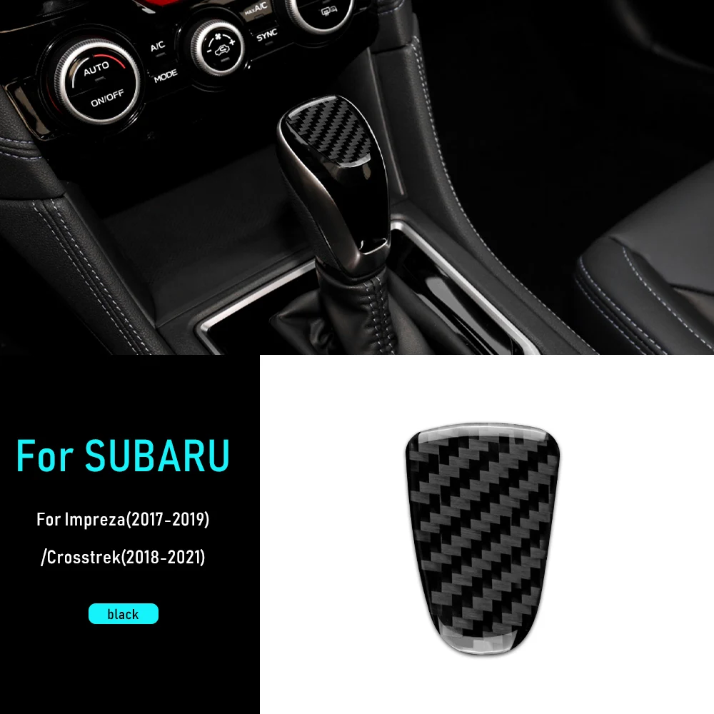 thumbnail image 2 of Carbon Fiber Gear Shift Knob Cover For Subaru Forester, Outback, Crosstrek, Impreza, XV (2017-2024, Automatic) 2 of 13