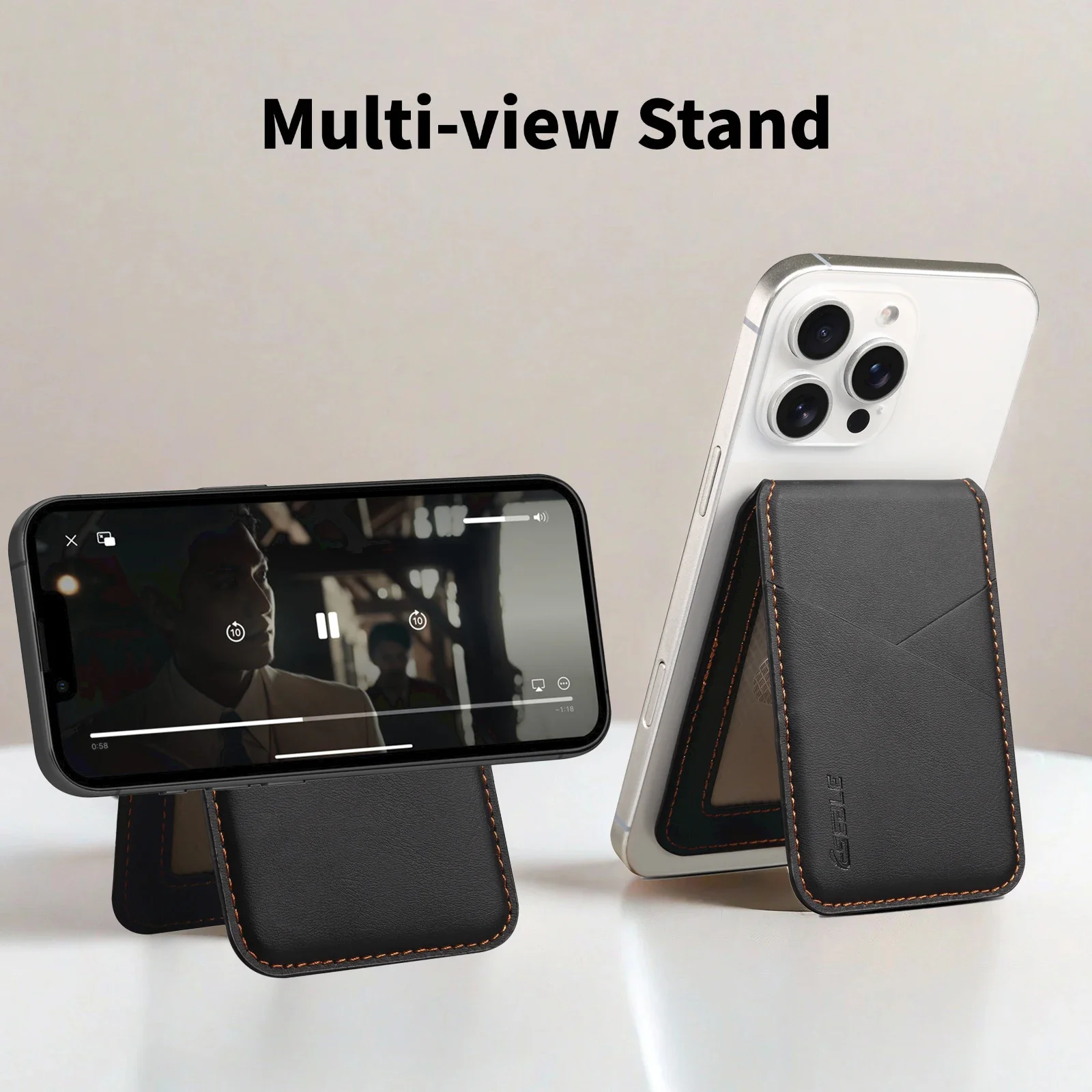 Leather Magnetic Card Holder with RFID Protection