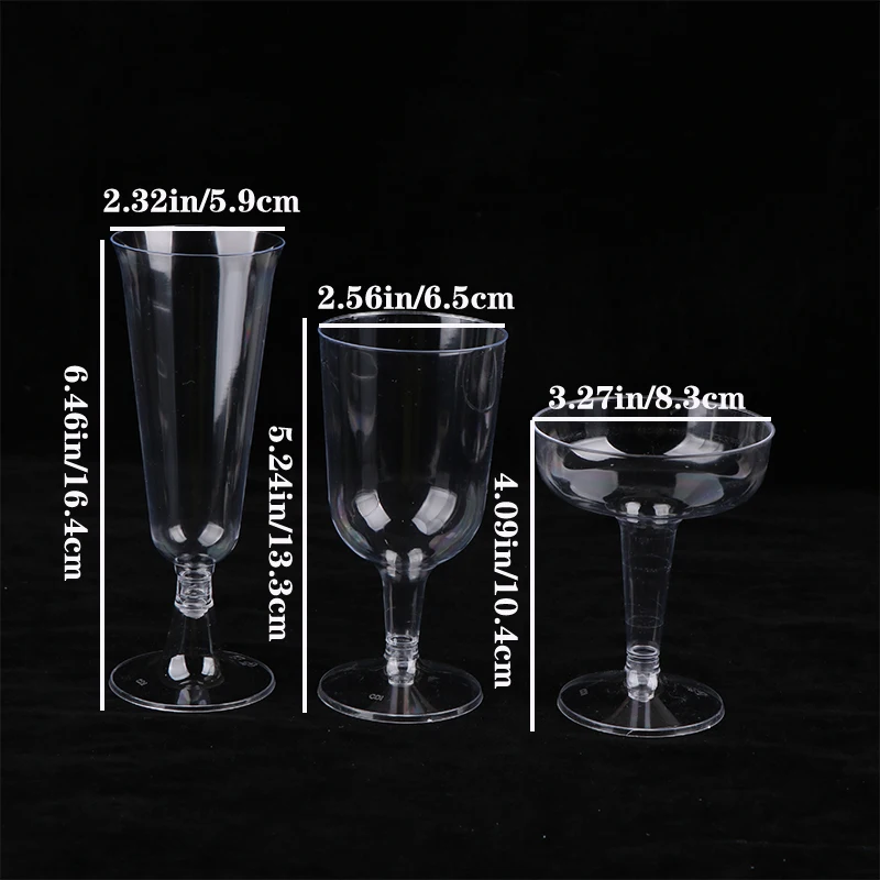 Disposable Transparent Wine Glasses Party Party Thickened Drinking Glasses Annual Celebration Drinkware Set 10Pcs