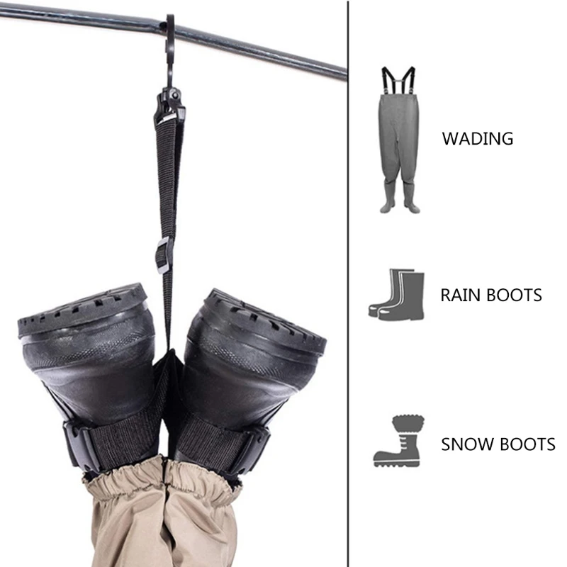 Wader High Tube Boot Rain Shoes Hanger Hanging Strap Belt Drying Storage Tool Display Hook for Shop Home 4