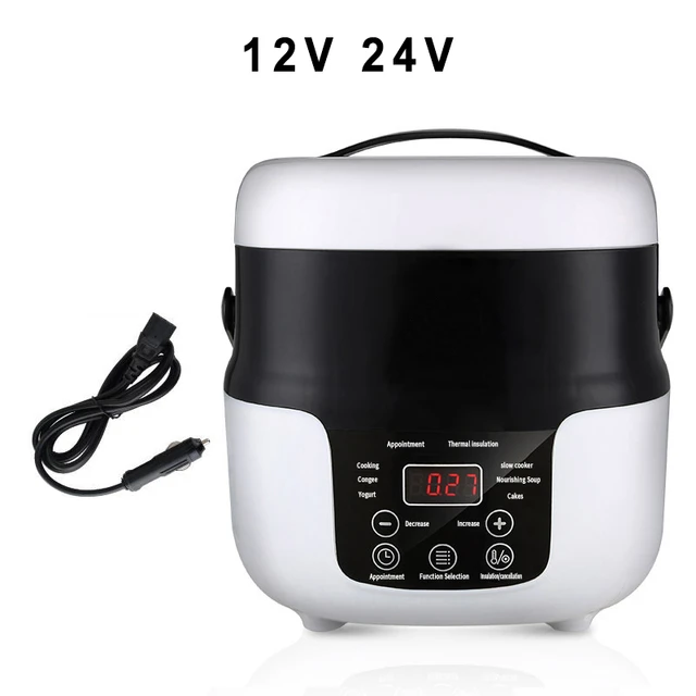 Travel Rice Cooker Mini Portable 24V for Trucks Car, 180W 1.6L Mini Rice  Cooker Steamer 2 Cup, Stainless Steel Non-stick Inner Pot, for Cooking  Soup