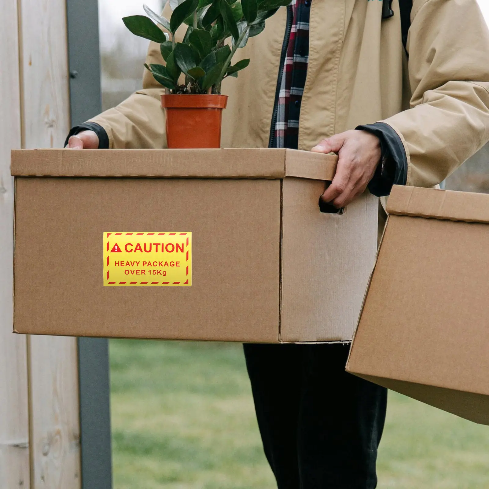 고시인성 주의 표시 무거운 소포 경고 라벨 방수 내구성 스티커 (배송 및 물류 경고 스티커)