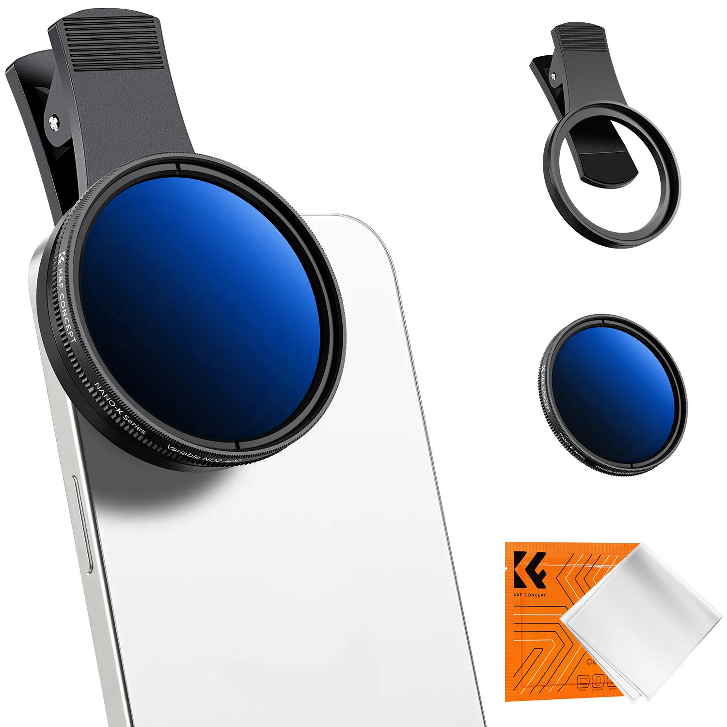 K&F CONCEPT Clip-On Circular Polarizer Filter 52mm for Phones and Camera Lenses