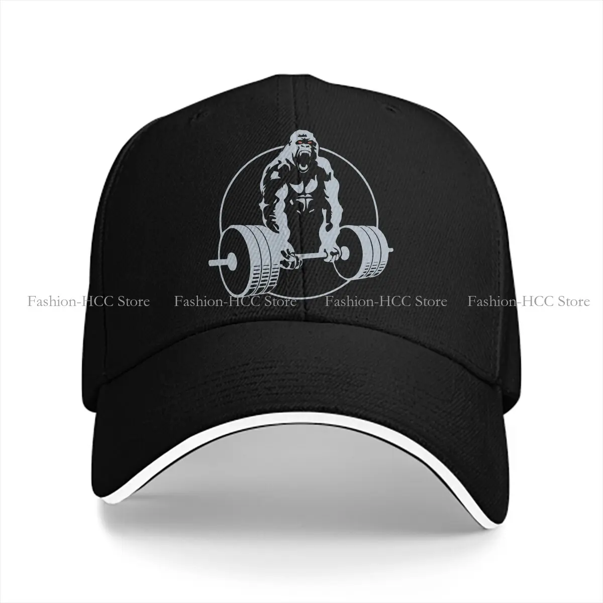 Washed Men's Baseball Cap Gym Gorilla Bodybuilding Fitness Trucker