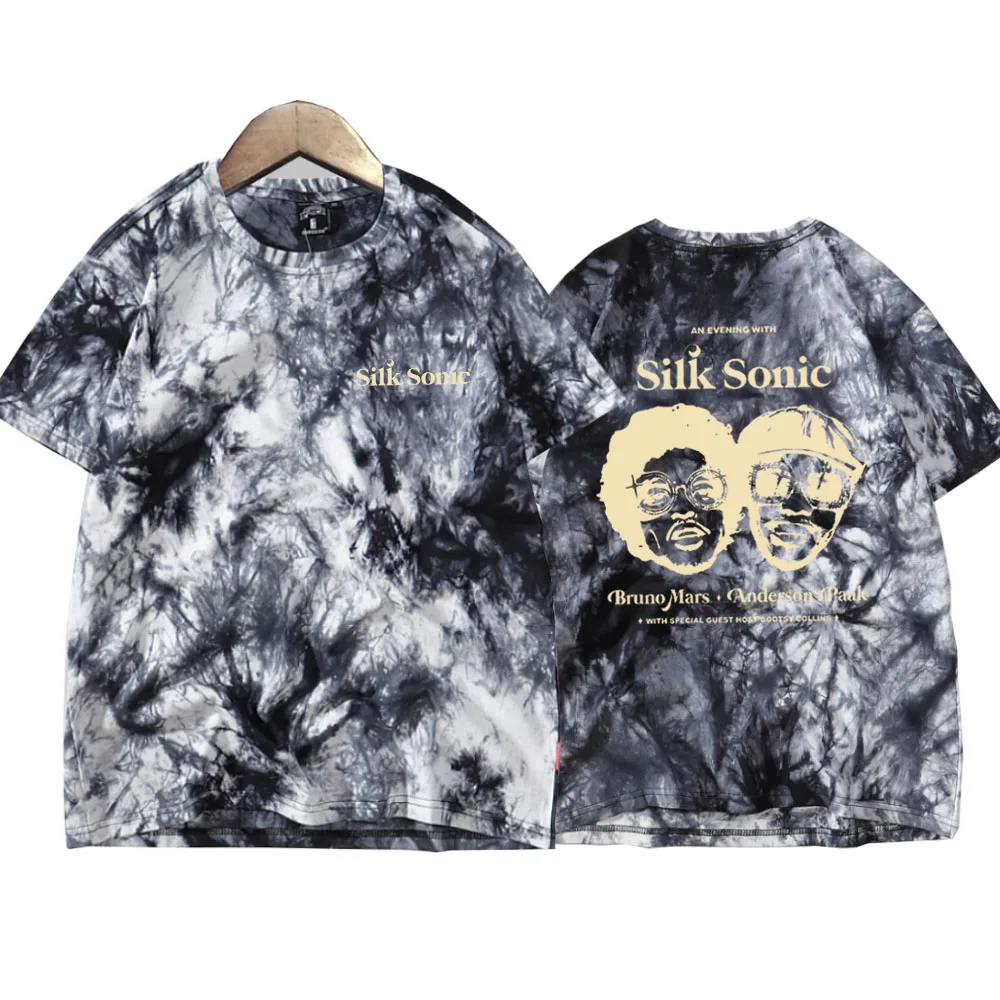 thumbnail image 1 of Camisetas con efecto tie-dye de Bruno Mars Music de Sonic Silk Bruno Mars Merch Camiseta de manga corta y cuello redondo para hombre, 1 of 4
