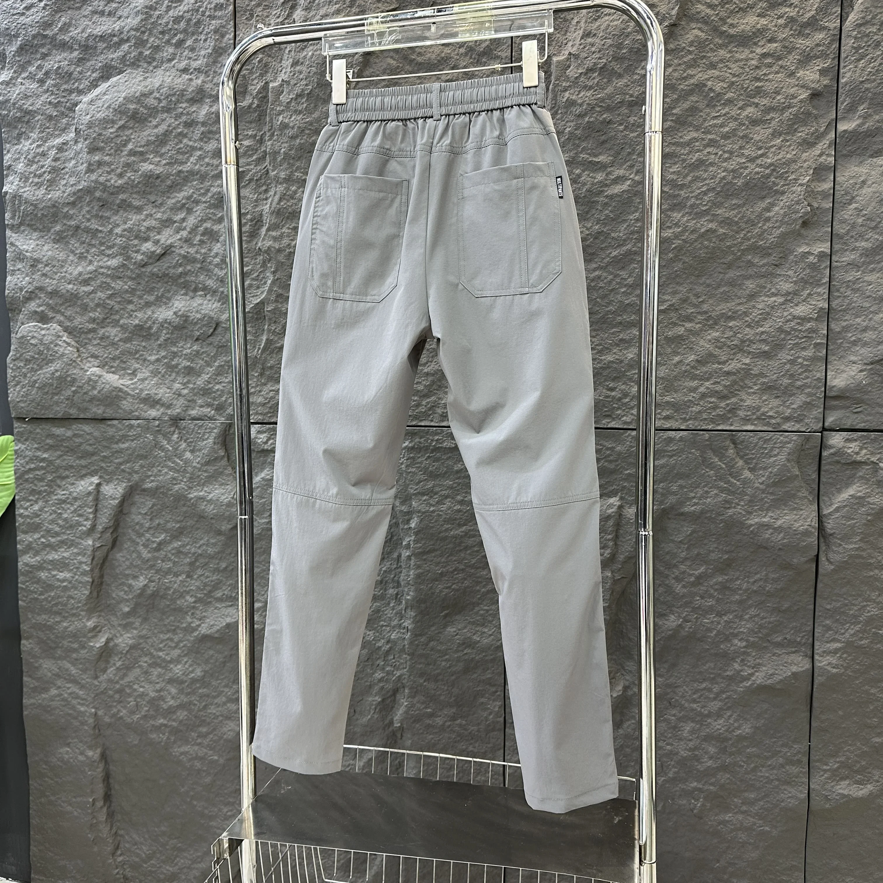 MultiPants High Stretch Multi-pocket Durable Cargo Pants Ice Silk Solid Color Waterproof High Elastic Men's Casual Daily Wear 5