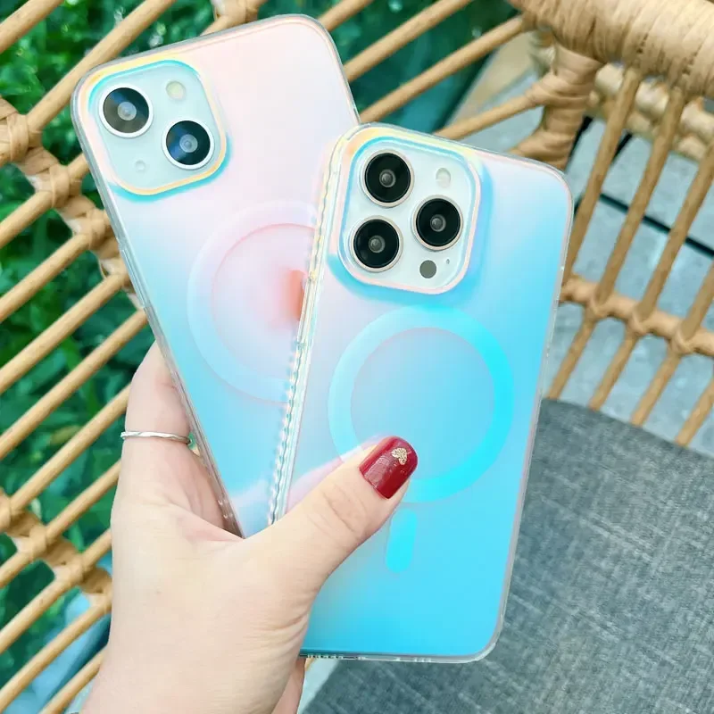 Aurora Gradient Laser Hard PC Magnetic Magsafe Phone Case
