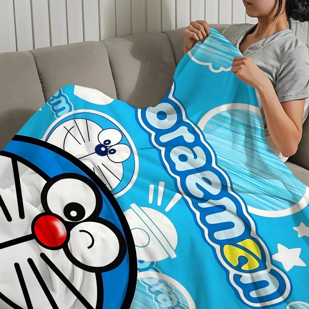 Cute Cartoon D-Doraemon Cat Blanket Plush Nap Sofa rug for Living Room Warm Office Bedroom Birthday Home Travel Kid Gifts 6