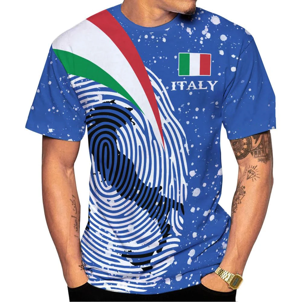 Italian Flag 3D Print T Shirt Streetwear