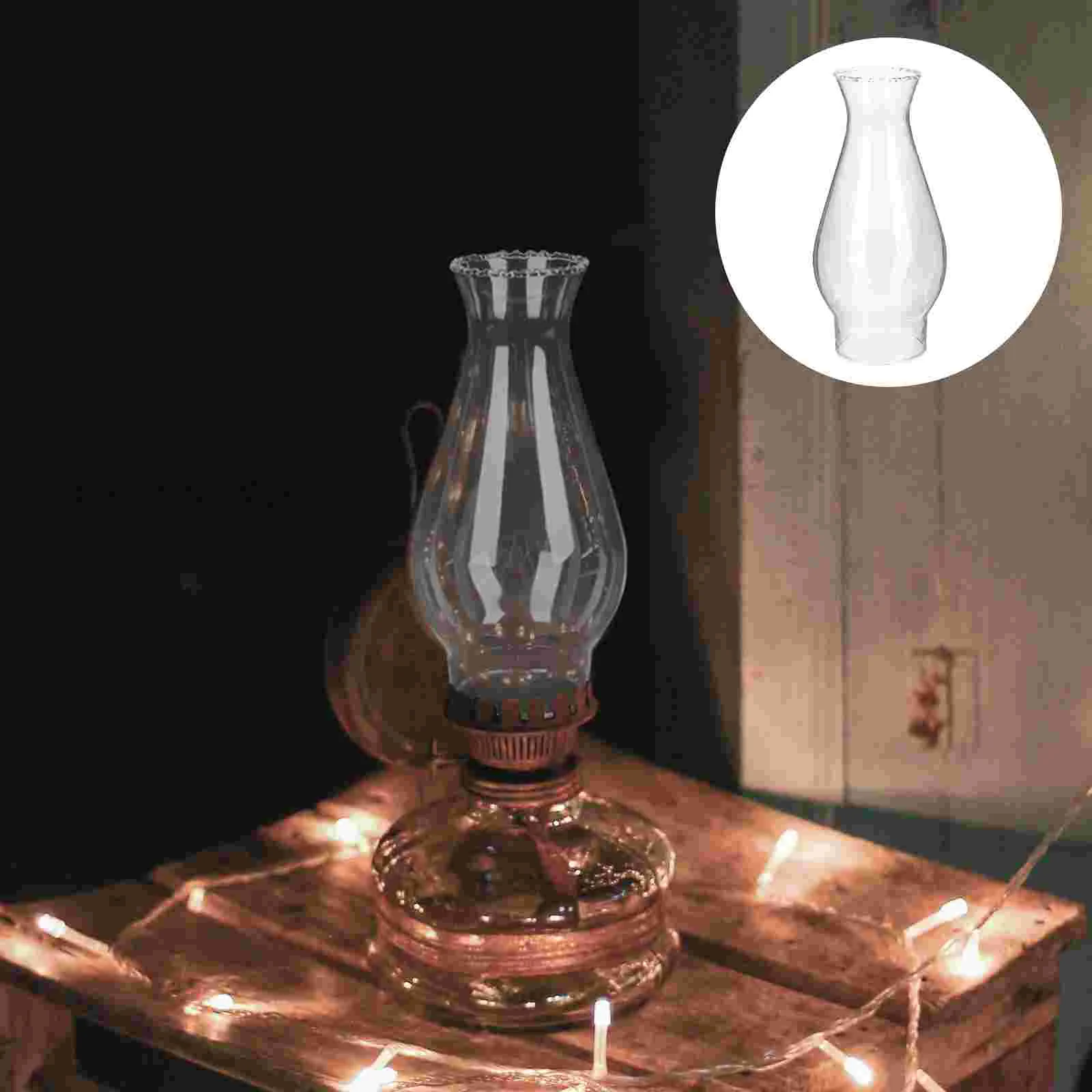 

Clear Oil Lamp Chimney Windproof Glass Kerosene Lamp Cover Cylinder Lantern Light Lampshade Burner Cover Replacement