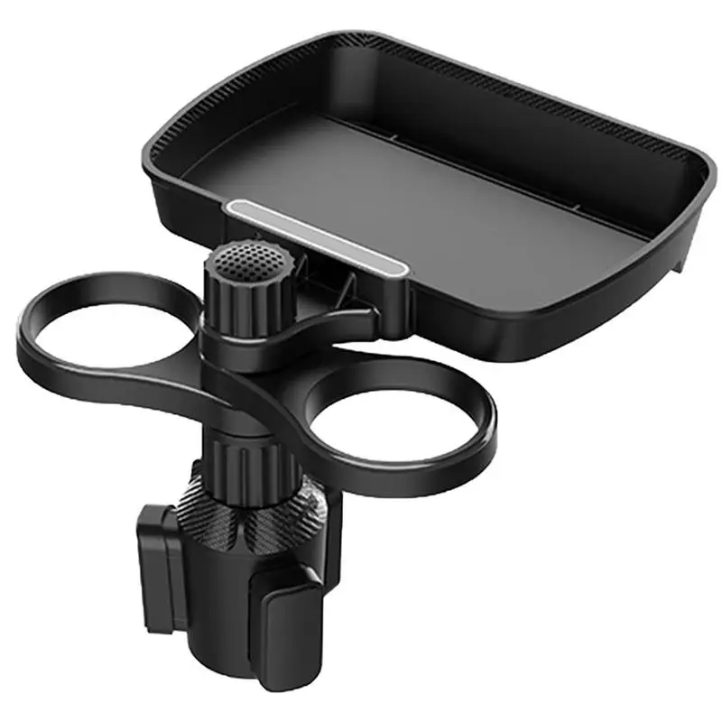 

Portable Car Cup Holder Tray Expanded Table Desk 360 Rotatable Adjustable Compatible With Road Trip Auto Accessories Multi Use