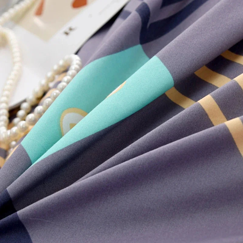 Abstract Geometric Pattern Bed Sheet Set Bedroom 3Pcs Flat Sheets Pillowcases Soft Comfortable Decorative Queen Size Bedding Set 2