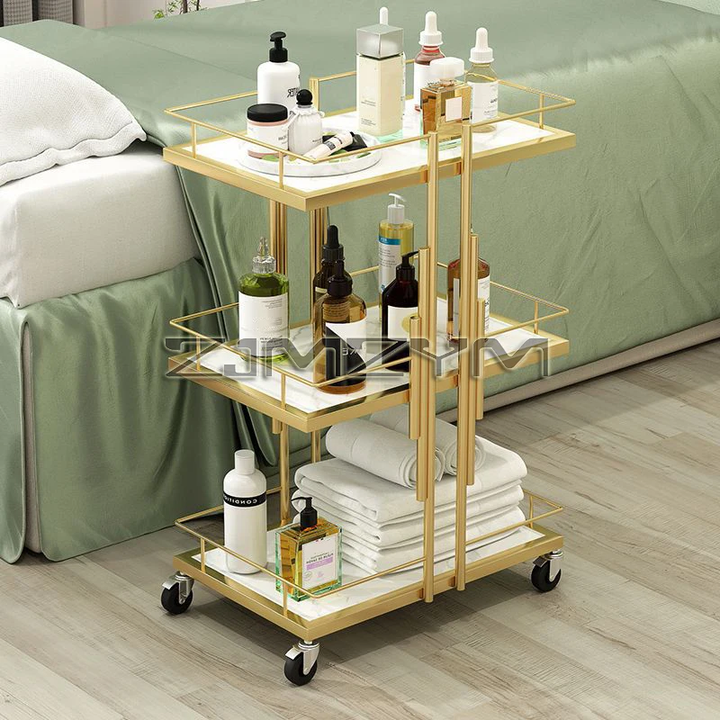 Professional Salon Trolleys Salon Furniture Manicure Mobile Tools Trolley Modern Commercial Multi-layer Storage Beauty Cart