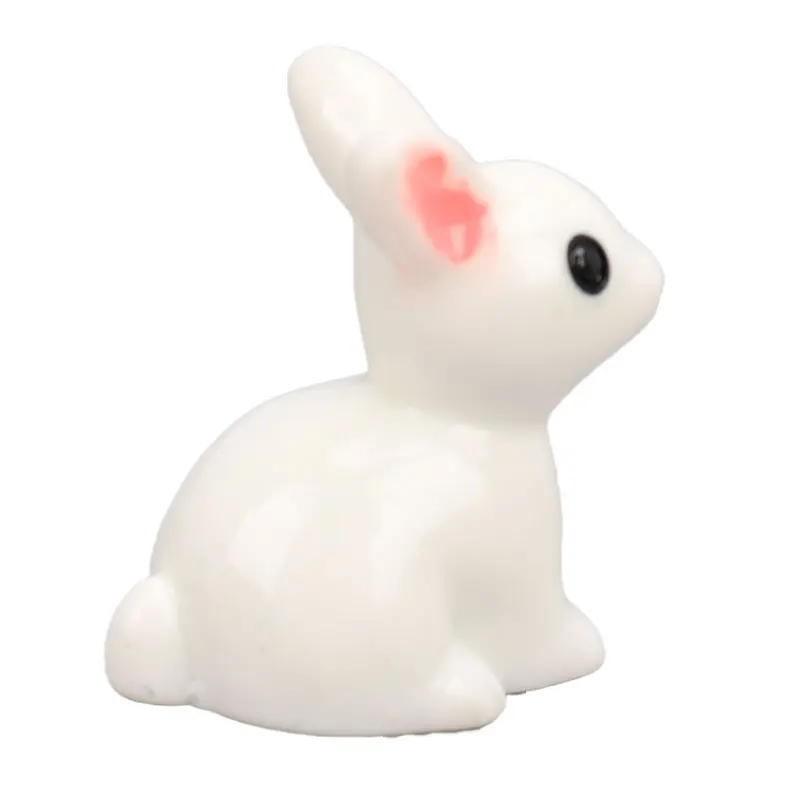 Easter Bunny Miniature Hare Figurine Resin Craft Mini Rabbit Garden Ornament Micro Landscape Accessories Cake Decoration 10 Pcs easter bunny figurine
