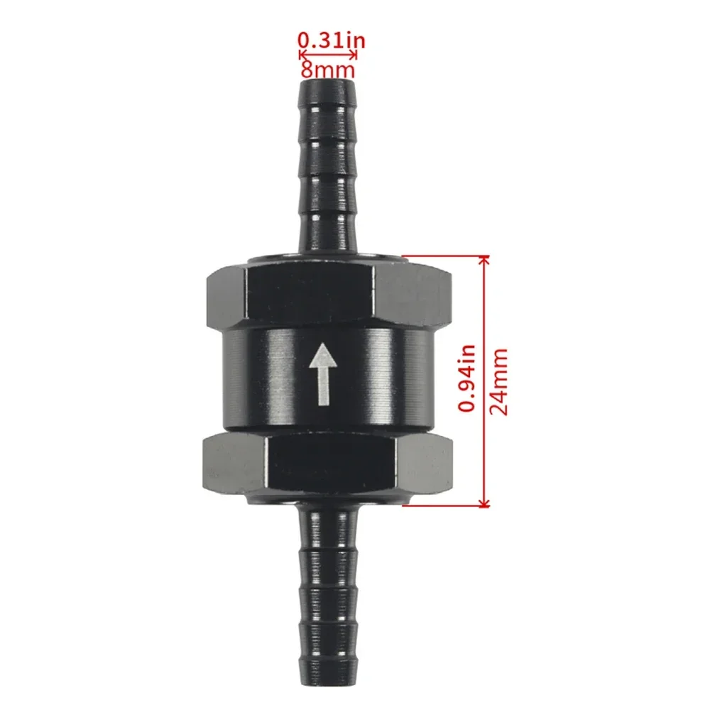 2Pcs 1/4" 5/16" 3/8" 1/2" Fuel Check Valve One Way Inline Non Return Diesel Gasoline Black 6mm 8mm 10mm 12mm OD with Hose Clamps