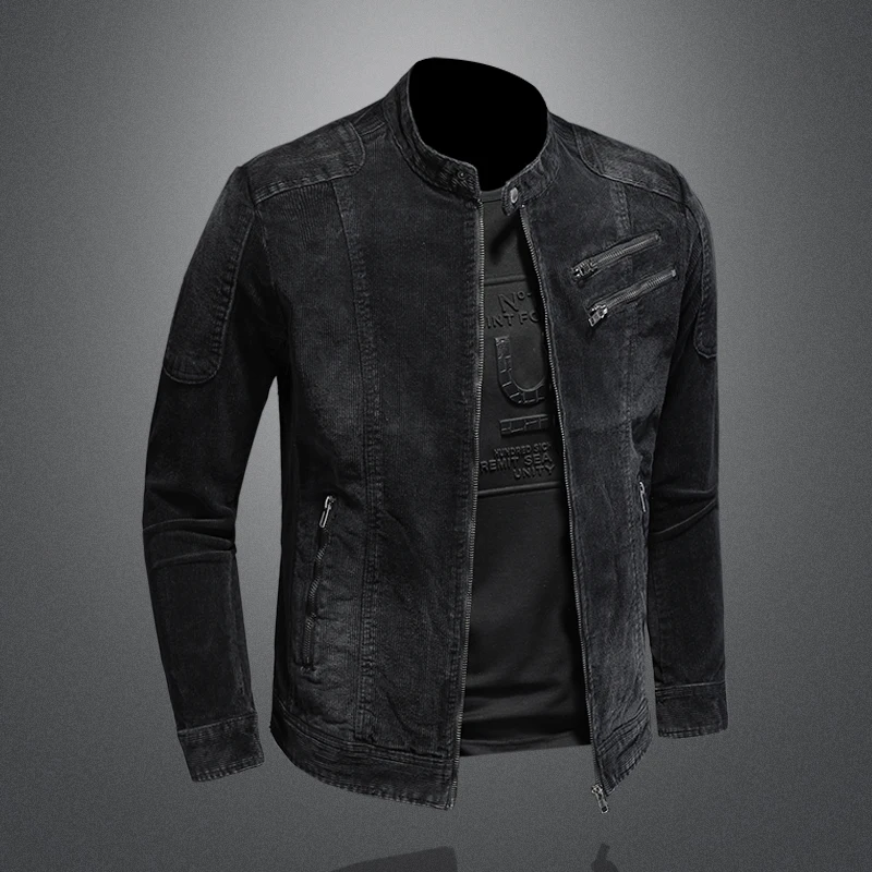 The Main Promotion of New Explosive Top Coat Spring and Autumn New Men's Trend with Popular Corduroy Handsome Denim Jacket 2
