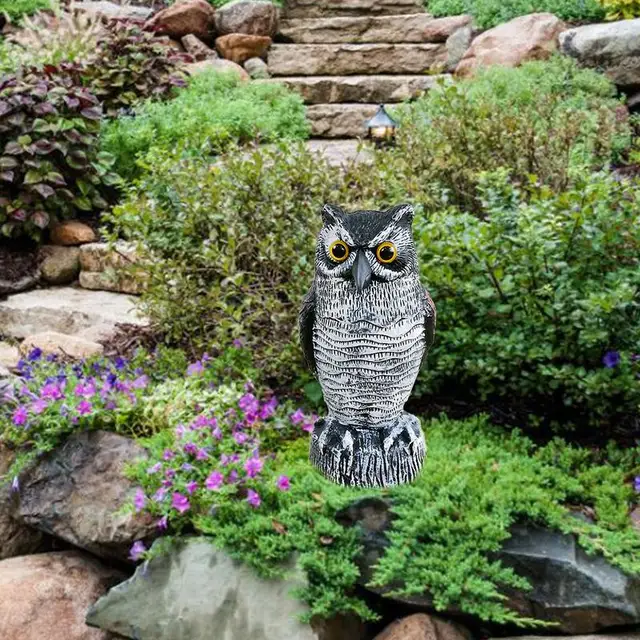 Kerti Bagoly Csaló Madár Scarer Vivid Owl Madárijesztő Elhajtja A Galambokat Kültéri Gyep Dísz Dekoráció - Image 5