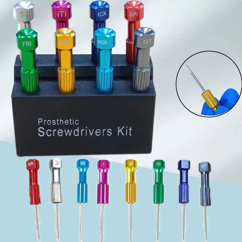 

8Pc/set Stainless Steel Implant Screwdrivers Tools Kit Micro Abutment Holder Stand Dentistry Instrument