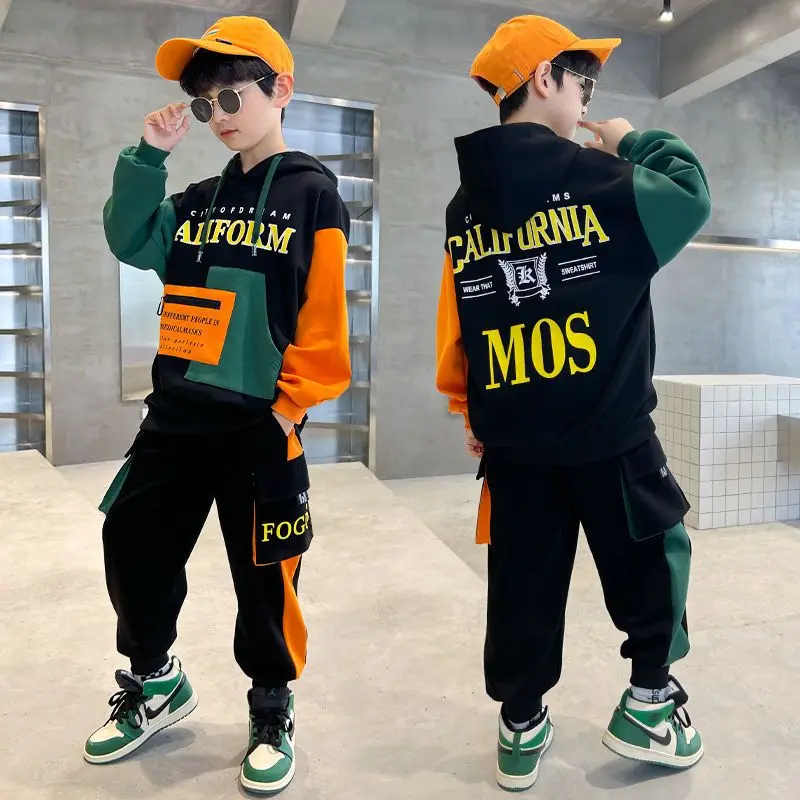 Conjunto de ropa para niños, Sudadera con capucha gruesa informal para  adolescentes, Tops, pantalones deportivos, traje de 2 piezas, ropa para  niños, 4, 6, 8, 10, 12 años, primavera, otoño, nuevo - AliExpress