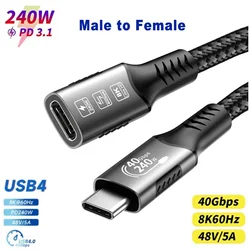 High - Speed USB - C to USB - C Cable - 40Gbps Data Transfer, 8K and 4K Video Support, 100W Power Delivery - 0.5m(1.64FT) (8K Type - c m to f)