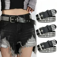 Trend Rivet Belt Heavy Metal Belt Men Women Punk Nightclub Rock Style Belt Jeans Belt Y2K Belt Fashion Decoration Women' Belt