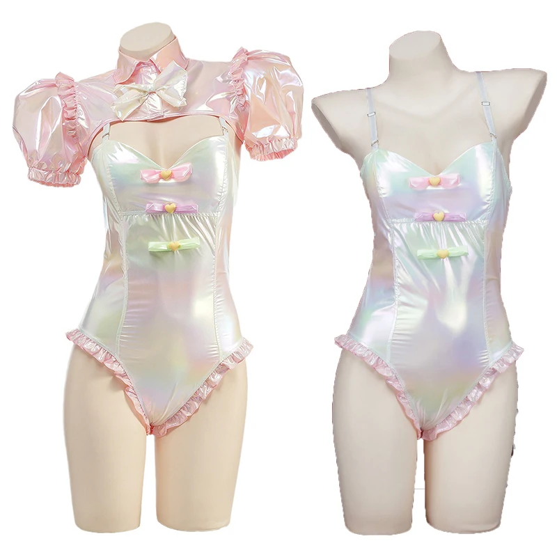 

NEEDY GIRL OVERDOSE KAngel Cosplay Bodysuit Anime Laser Swimsuit Doujin Costumes Pink Cute Role Play Outfits Halloween Suit
