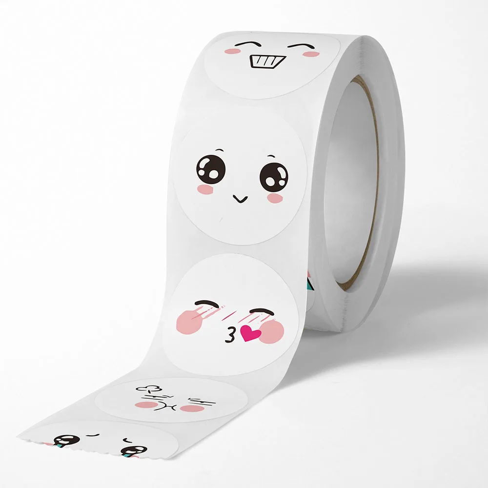 100-500pcs 2.5cm Cute Funny Expressions Smiling Faces Children's Stickers Packaging Labels Sealing Scrapbooking Stickers decorative stickers self adhesive stickers adhesive stickers smile face stickers smiley stickers