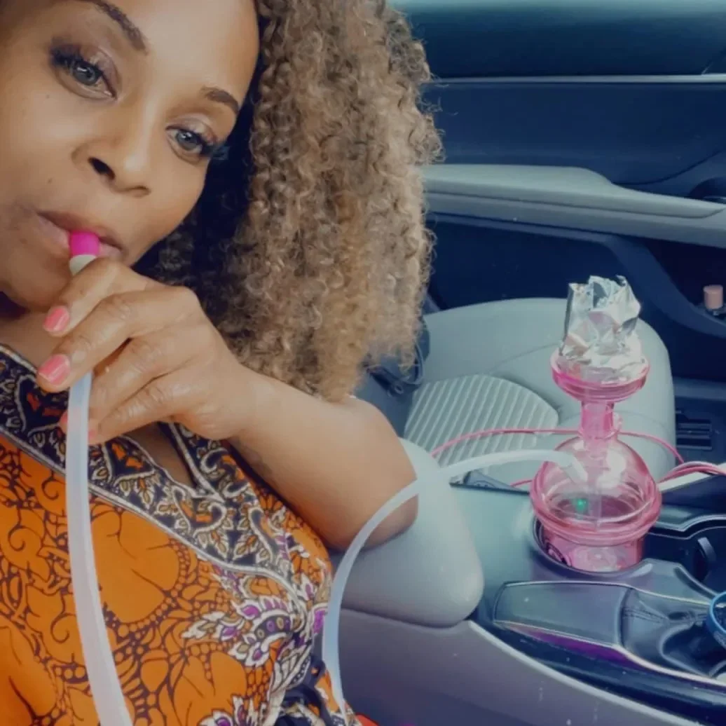 Plastic Car Hookah Set Portable Mini Shisha LED Handheld Narguile Complete Kit Cachimbas Water Pipe Chicha Accessory