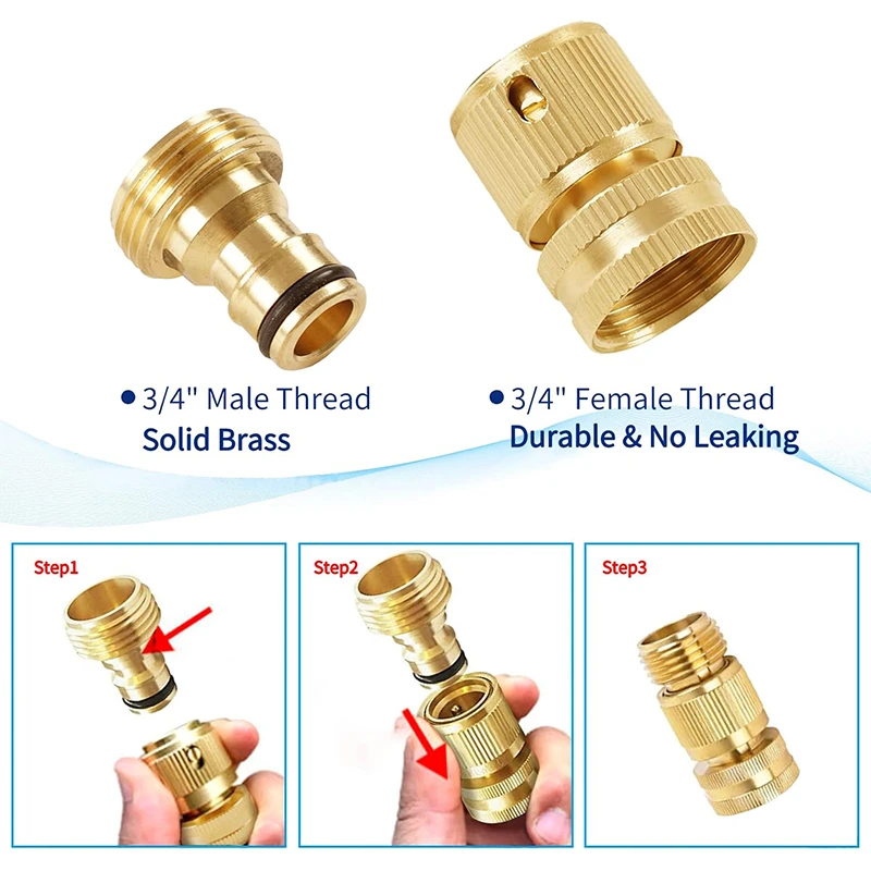 Raccordo A T Adattatore Per Tubo Da Giardino 3/4 X 3/4 – Connettore Maschio In Ottone Esagonale, Per Casa, Barca, Prato