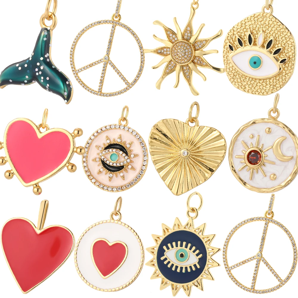 10 teile/los Nette Shell Herz Charms für Schmuck Machen Liefert Elefant Dijes DIY Ohrringe Armbänder Halskette Gold Farbe Harz – Detail 1