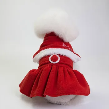 Christmas Pet Dog Winter Warm Dog Dresses For Small Dogs Dog Jumpsuits Dress Couple Chihuahua Yorkshire New Year Jacket Apparels 2