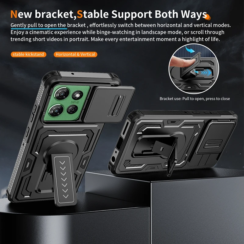 Heavy Duty Lens Protector Case with Kickstand