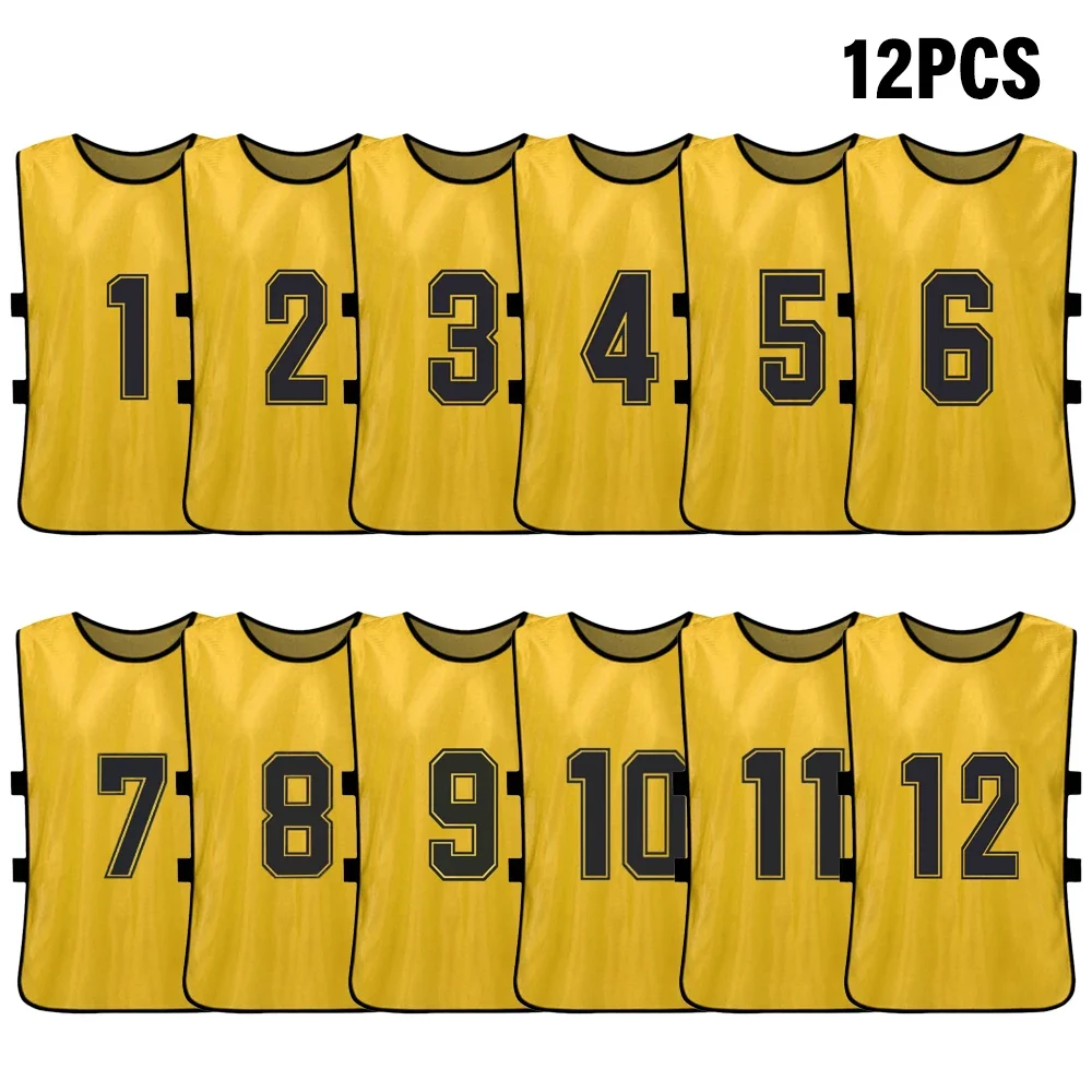 6/12 PCS Kid's Football Pinnies Quick Drying Soccer Jerseys Youth Sports Basketball Team Training Numbered Bibs Sports Vest