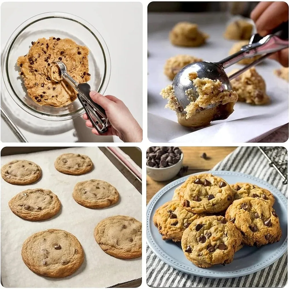 Stainless Steel Ice Cream Scoop Small Medium Large for Melon Ball Dough Baking Multipurpose Cookie