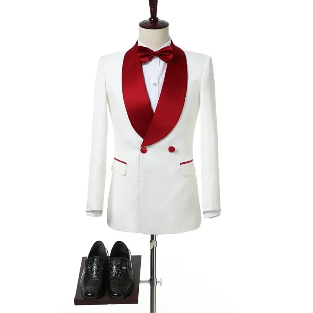 

Костюм деловой мужской из двух предметов, модный приталенный двубортный пиджак и брюки, деловая повседневная одежда для свадьбы