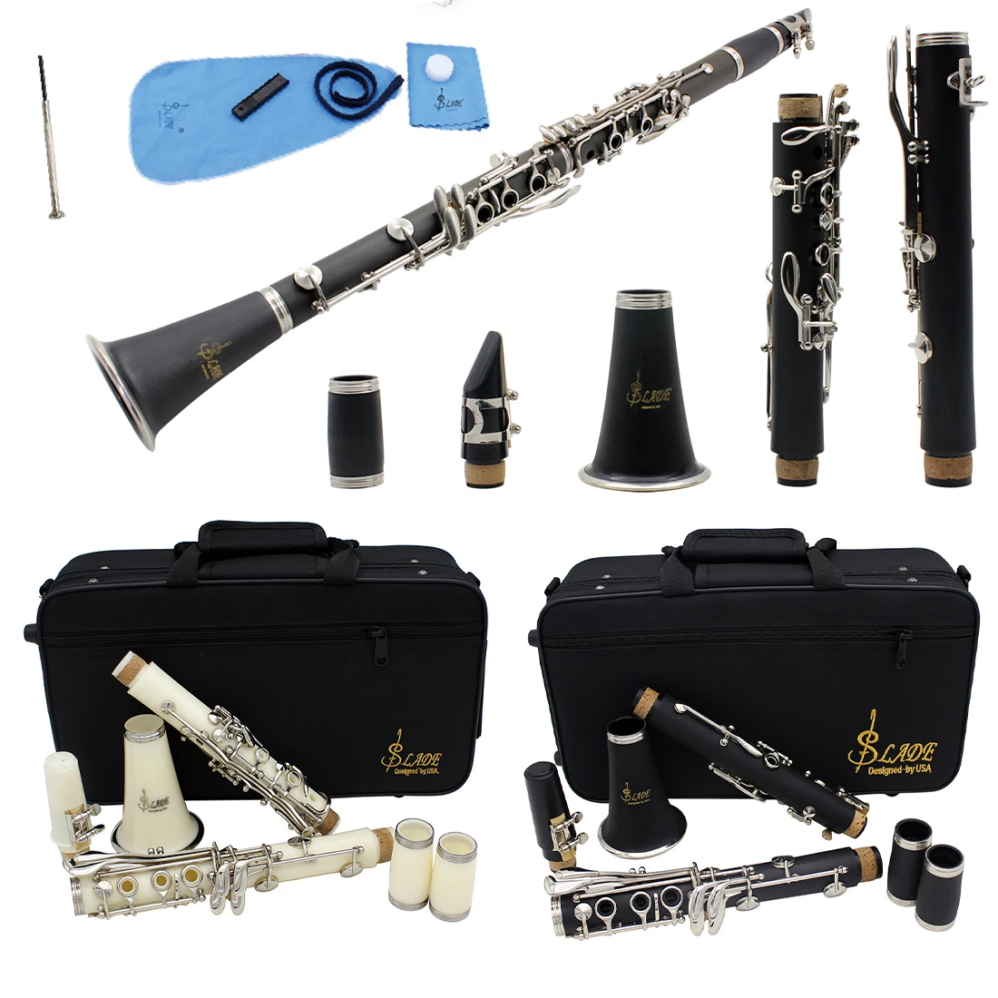 Clarinet Bb Clarinet 17 Keys 6 Rings Clarinetto Blackwinds Portable Bakelite Professional Woodwind Instruments