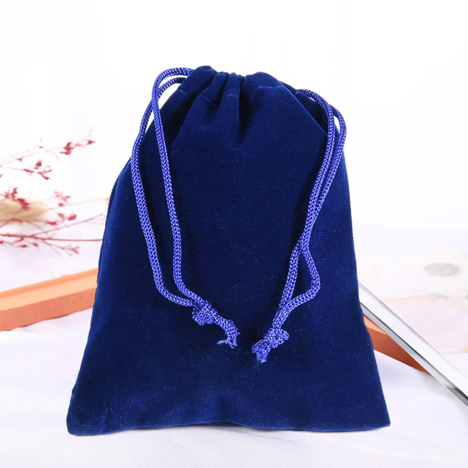 

10Pcs Soft Velvet Gift Bags - Thicken Drawstring Storage Pouches, for Jewelry Crystal Coins Tarot Di